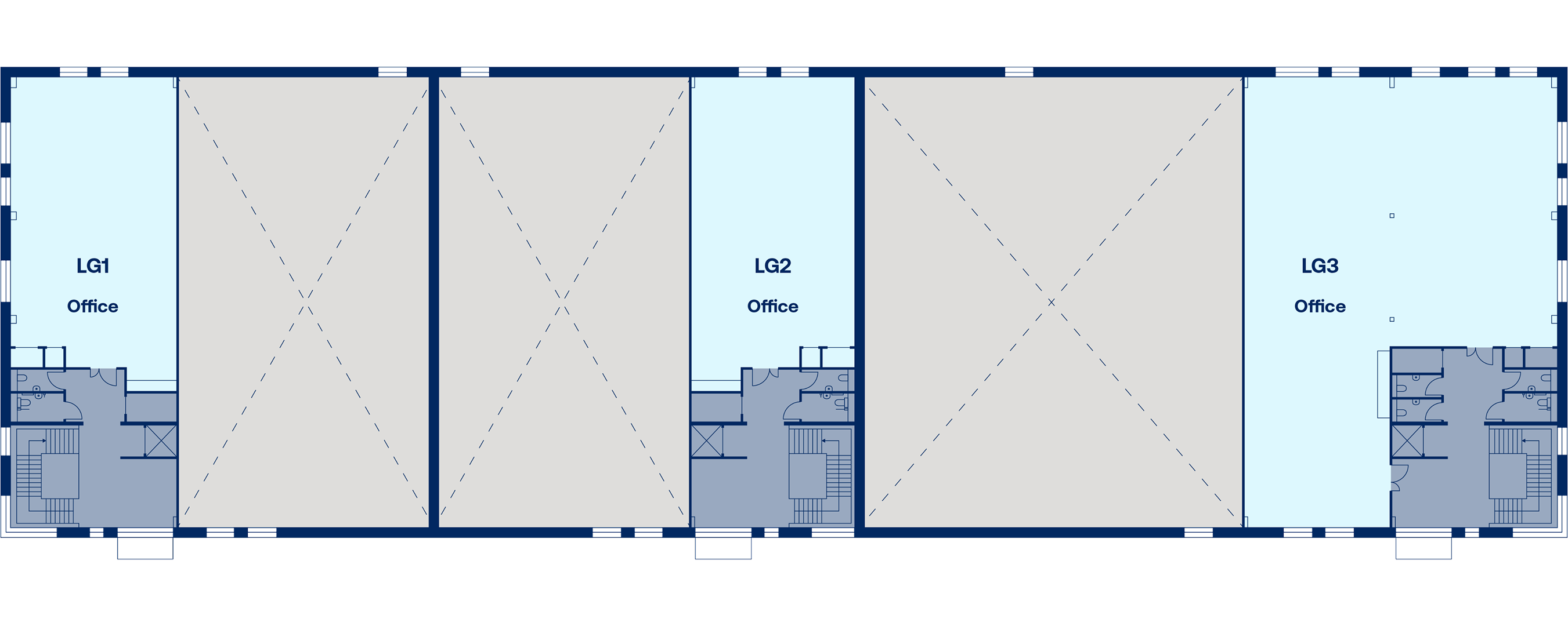 LG1—LG3 first floor plan