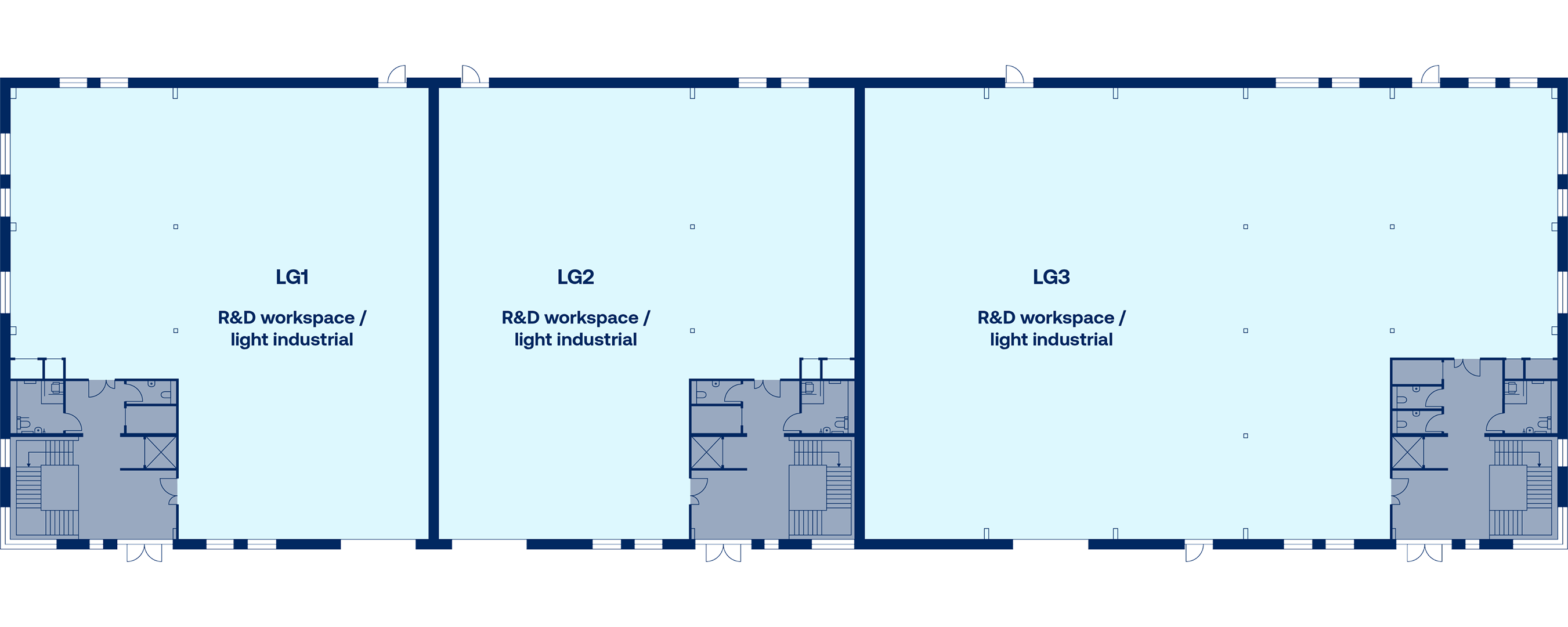 LG1—LG3 ground floor plan